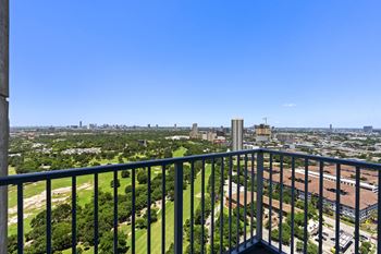 Allure Hermann Park | Penthouse Apartment Balcony View